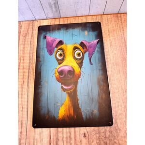 Cute Dog Metal Sign Dog Lover Gift Decor Gift Idea Purple Dog NEW FAST SHIP
